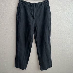Banana Republic Black 100% Linen Ankle Trouser Pants